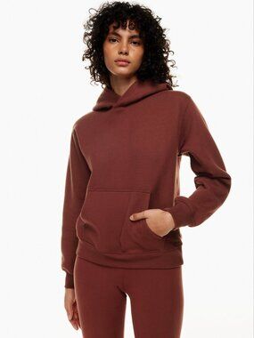 Aritzia TNA Cozy Fleece Perfect hoodie in dark maroon | size M